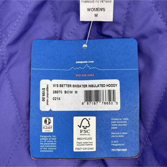 Patagonia Better Sweater Insulated Hoody Womens Medium Gray Style 25870 Slim Fit - Picture 5 of 9